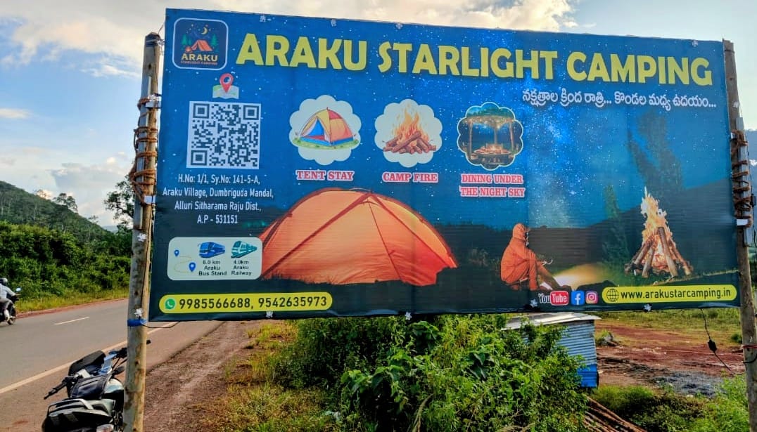 Experience the peaceful charm of Araku Star Light Camping — where nature meets comfort! 🌿 Join us live from the heart of Araku Valley, surrounded by misty hills, cool breeze, and starlit skies. Watch our guests enjoy tent stays, campfire nights, and outdoor dining under the open sky.
